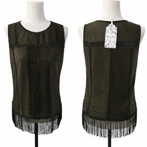 NWT Honey Belle Faux Suede Stripped Blouse Top